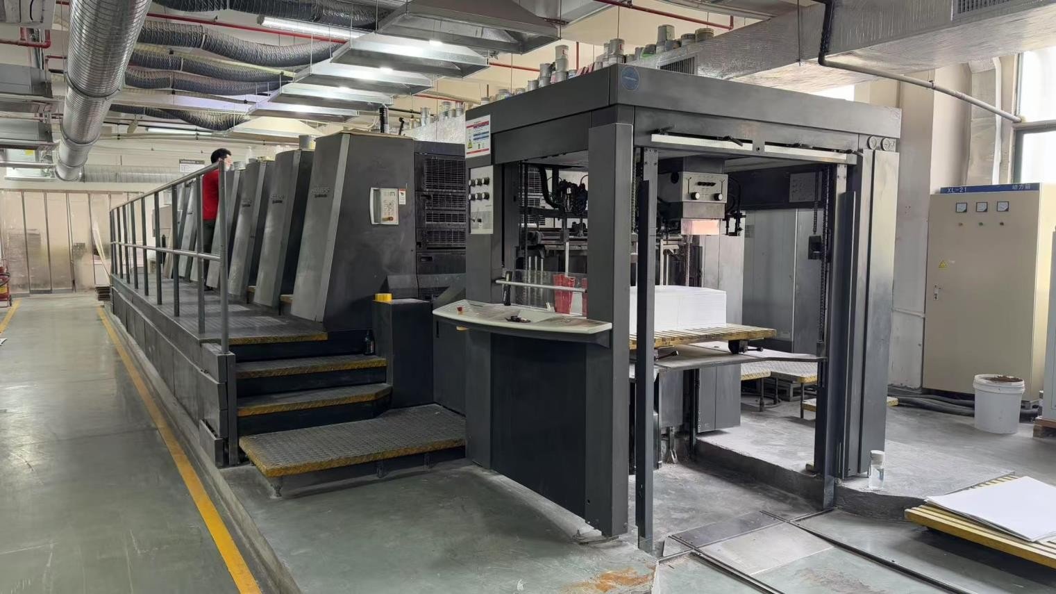 Heidelberg offset printing press in our workshop